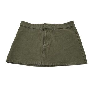 Venroy Pigment Dyed Mini Skirt in Smokey Olive
